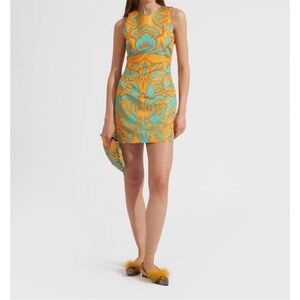 NWT LA DOUBLEJ TGIF dress in va-va turquoise XS